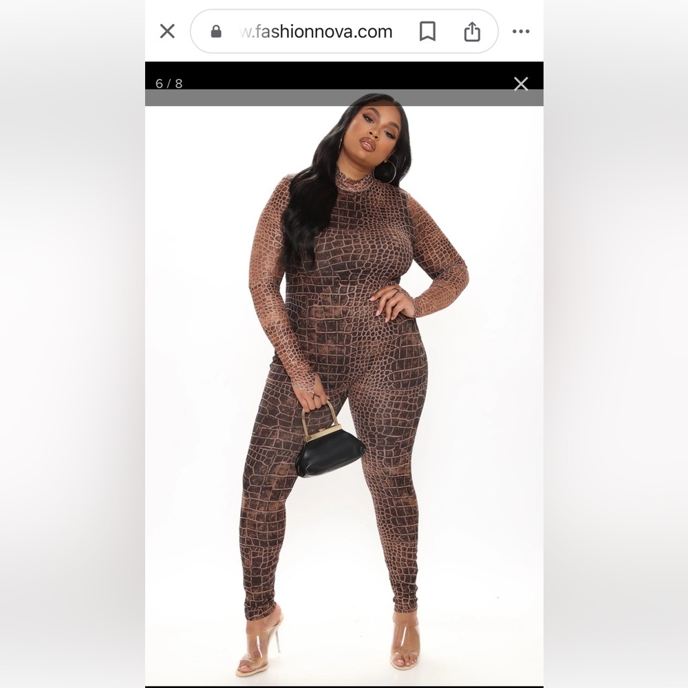 Snake mesh jumpsuit